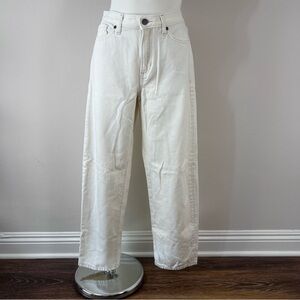 Banana Republic Jeans High Rise Barrel Fit Size 27 Off White Hipster